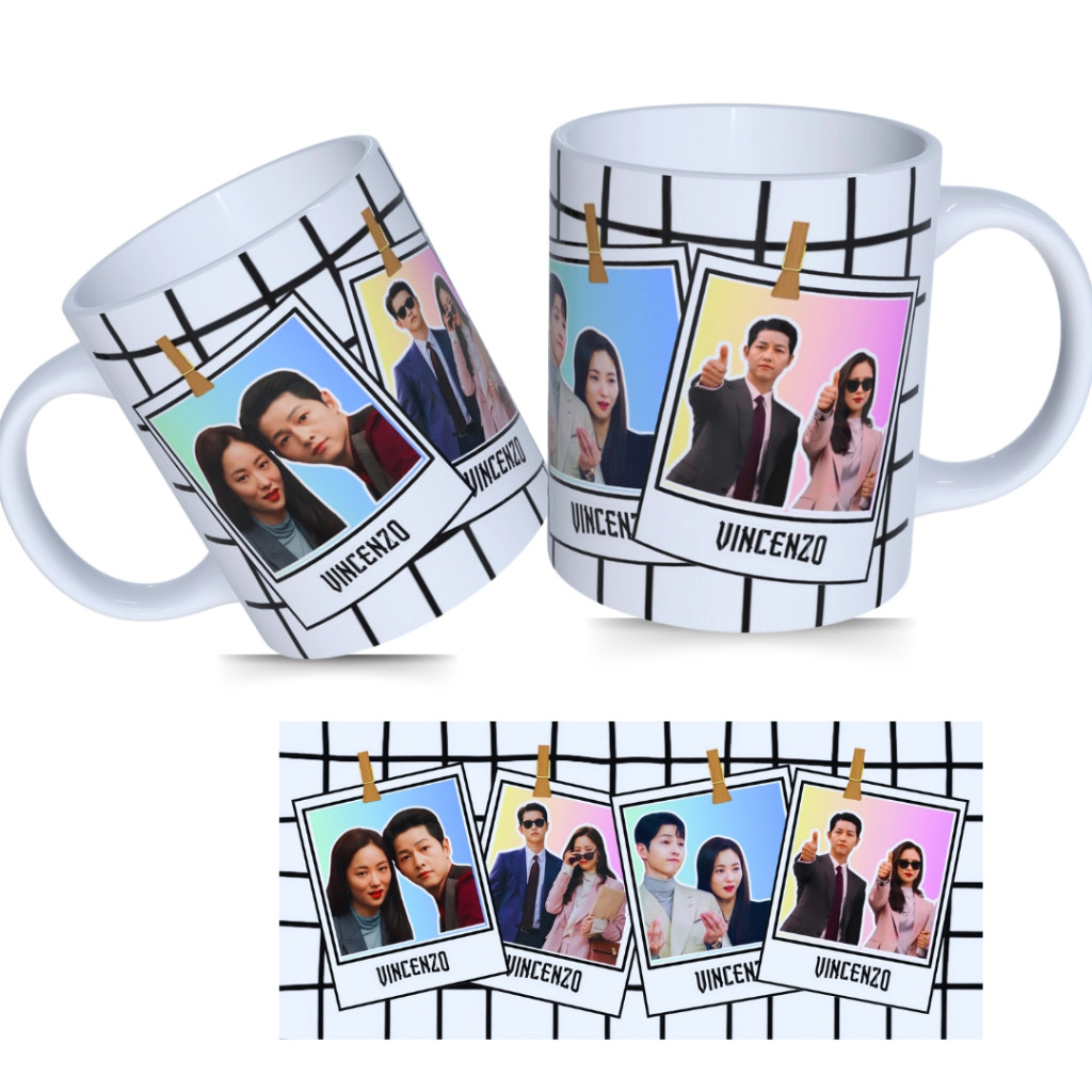 Caneca do Dorama Vincenzo Cerâmica Personalizada Kdrama 325ml
