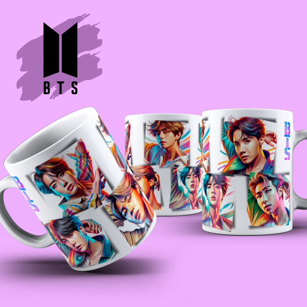 Caneca BTS OT7 Bangtan Boys Army Personalizada de Cerâmica